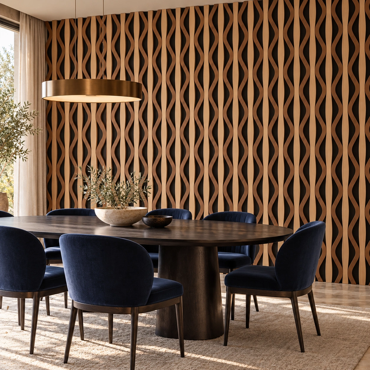 Wide Veneer Acoustic Wall Panel - Walnut & Oak Veneer project 2