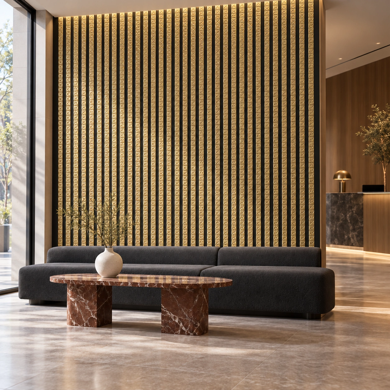 PS Acoustic Wall Panel - Gold J01DF03 project 1